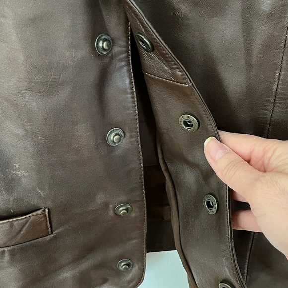 Saguaro by Roper Western Vest Men's Size L Leather Brown Snap Button Rodeo - Picture 6 of 16